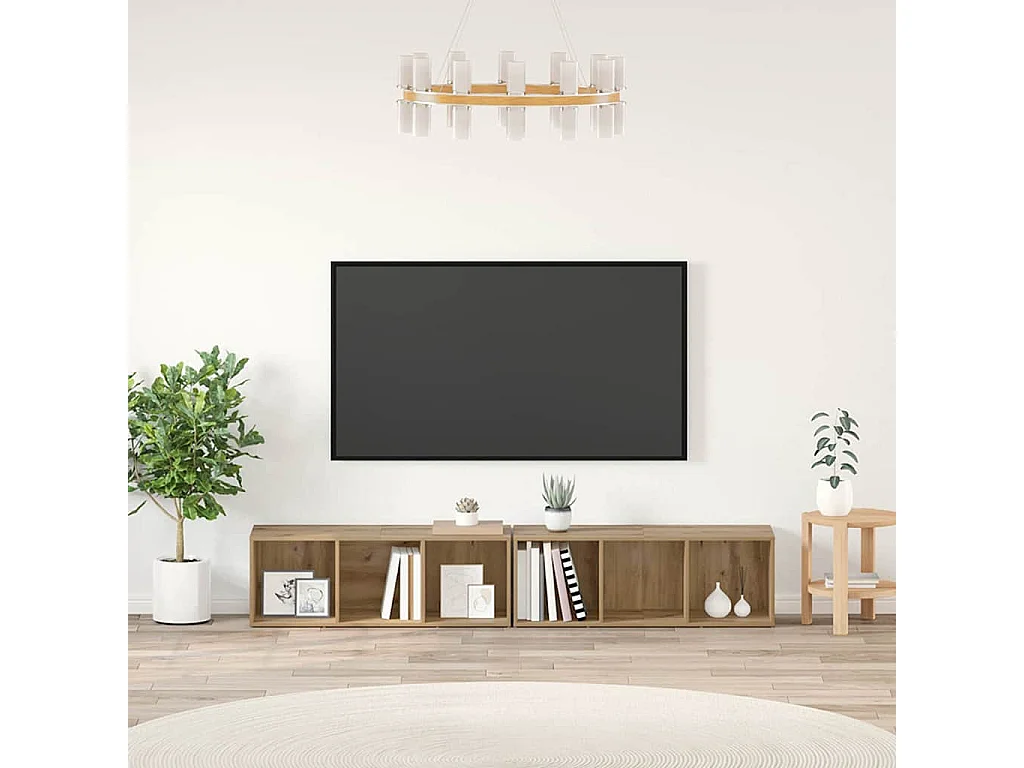Ensemble meuble TV 2 pcs Chêne artisanal Bois d'ingénierie