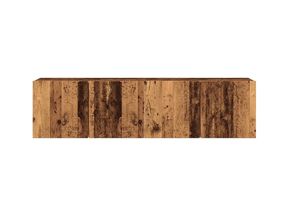 Muebles de TV de pared de 2 piezas, madera vieja, 80x30x41 cm