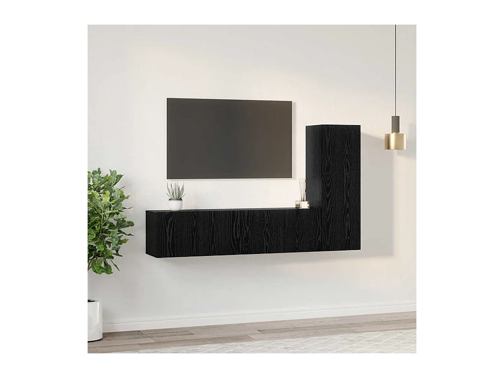 Ensemble meuble TV 3 pcs Chêne noir 160 x 30 x 30 cm