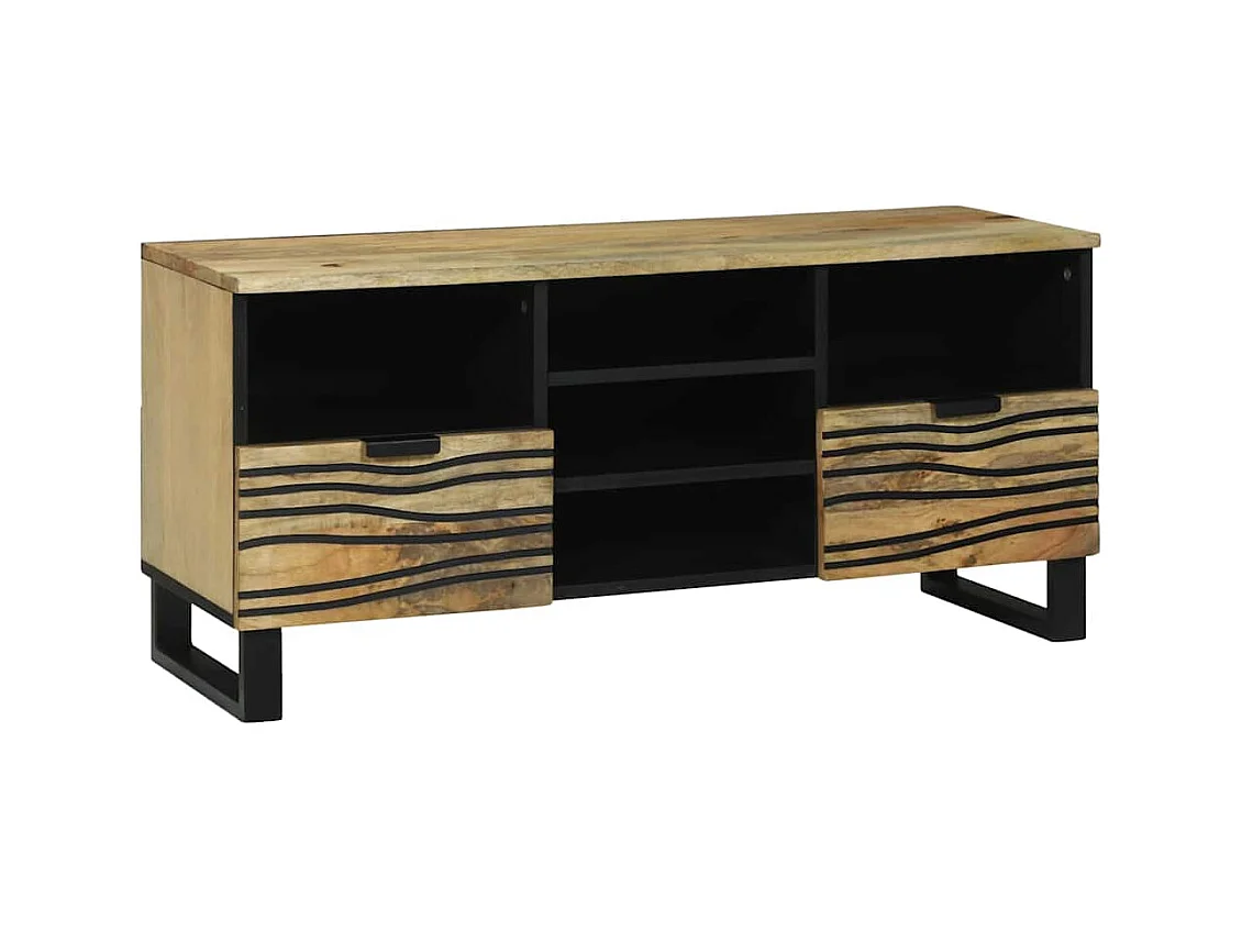 Mobile TV marrone 100 x 33 x 46 cm in legno massello di mango