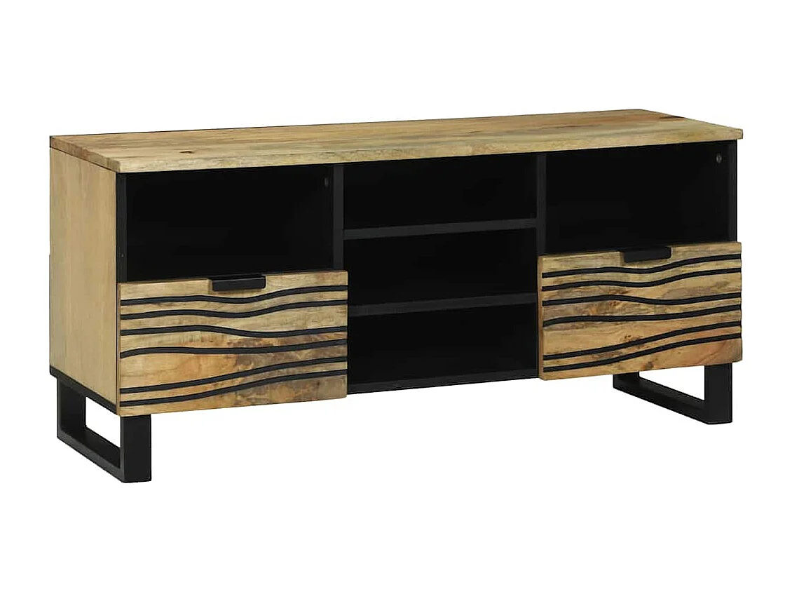 Meuble TV Marron 100 x 33 x 46 cm bois de manguier massif