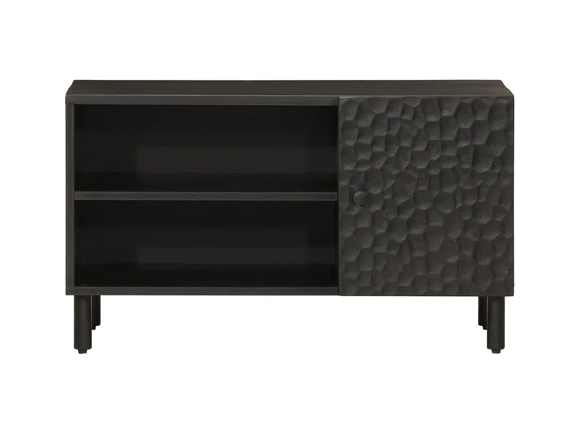 Mobile TV nero 80x31x46 cm in legno massello di mango