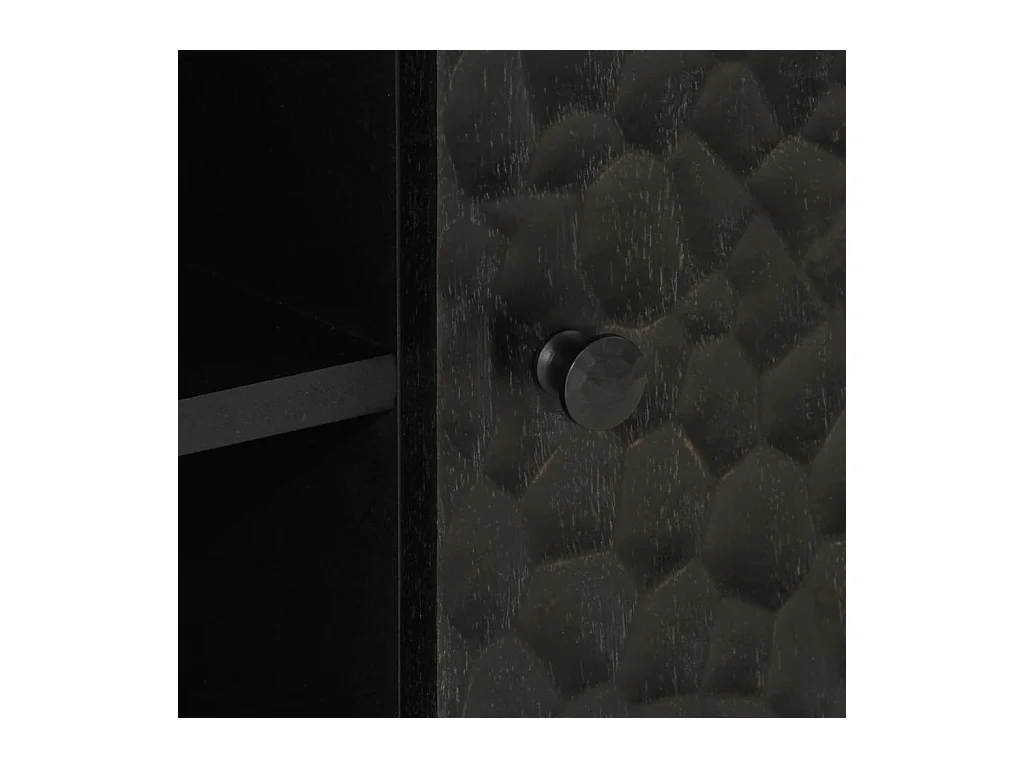 Mobile TV nero 80x31x46 cm in legno massello di mango