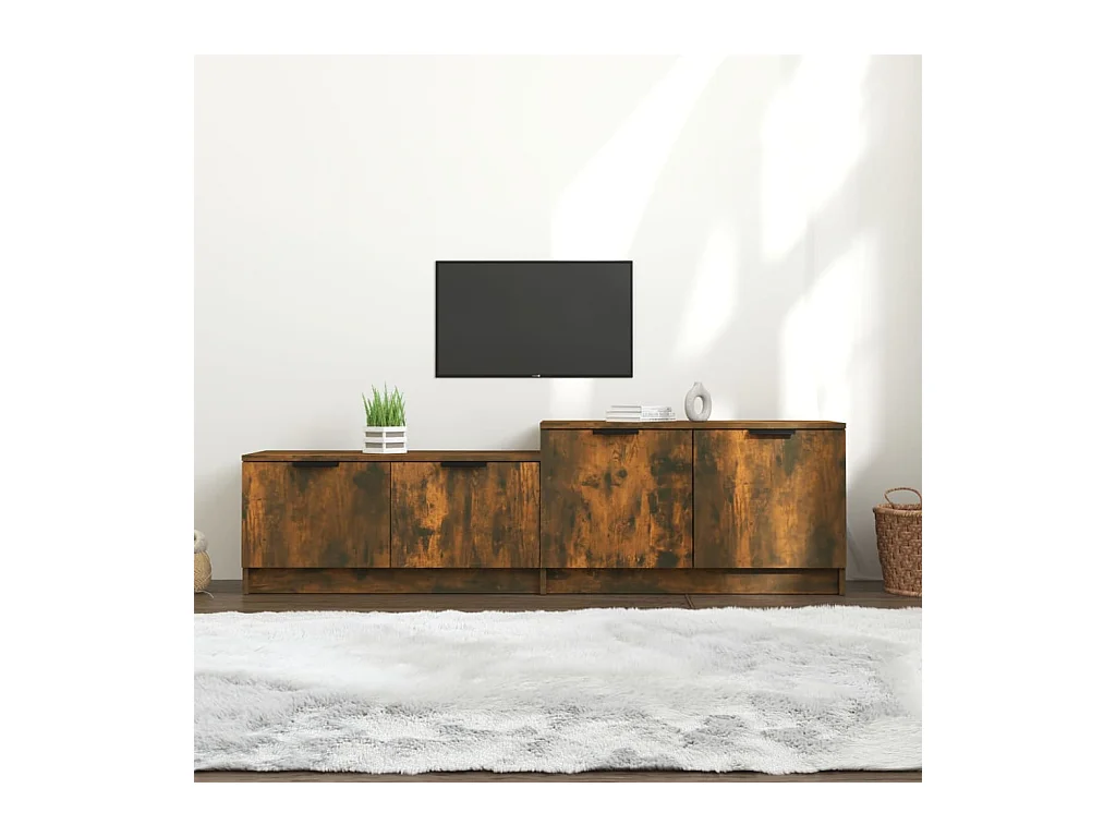 Mobile TV in rovere affumicato 158,5x36x45 cm in legno ingegnerizzato