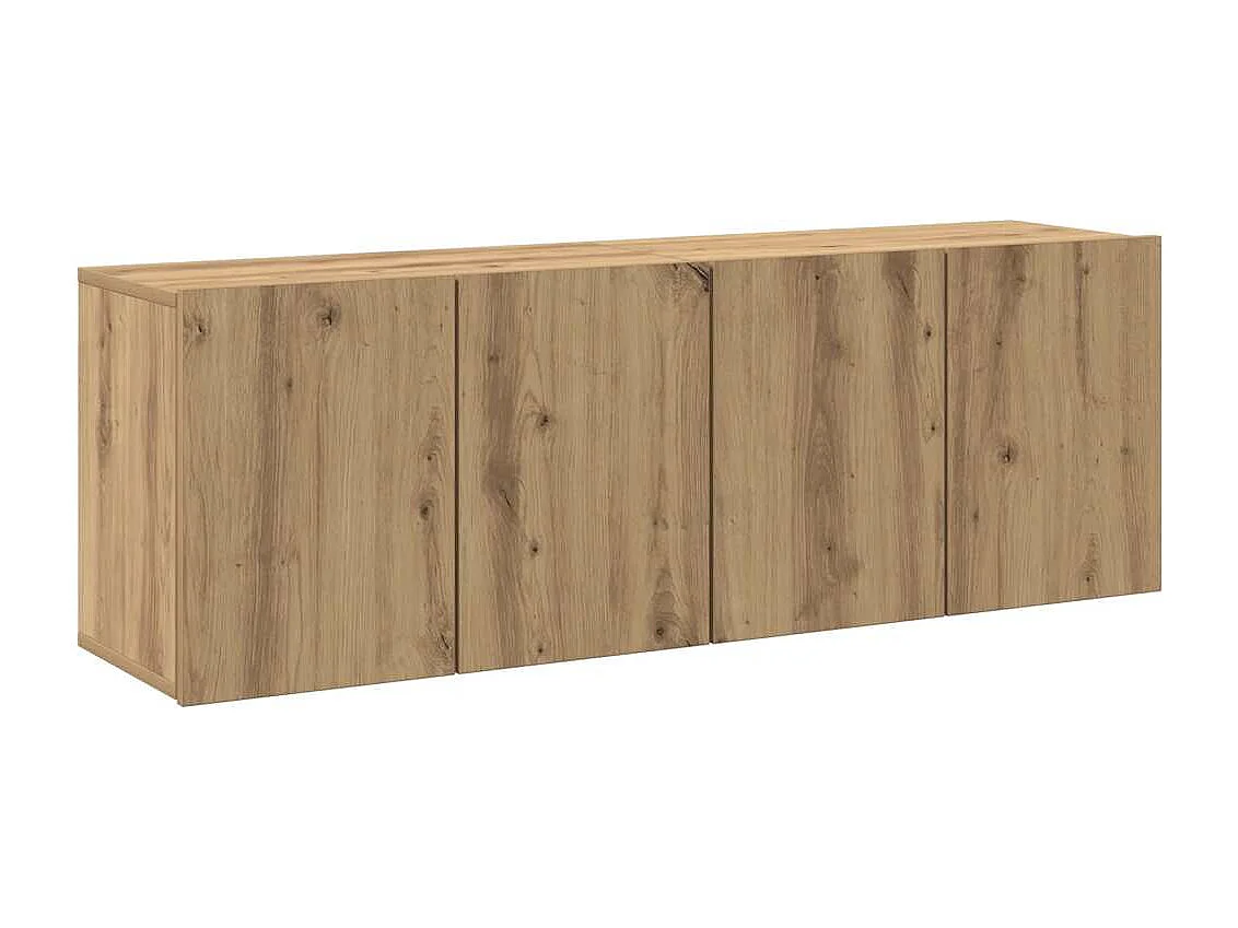 Mobili TV da parete 2 pezzi, rovere artigianale, 60x30x41 cm