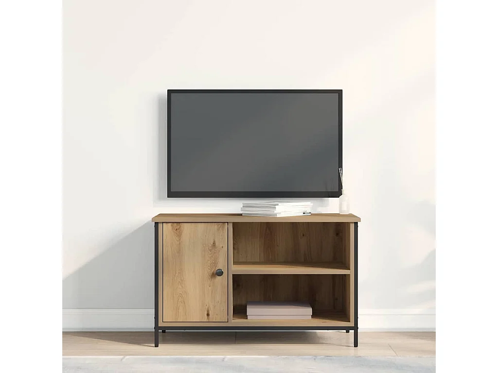 Meuble TV chêne artisanal 80 x 40 x 50 cm Bois d'ingénierie