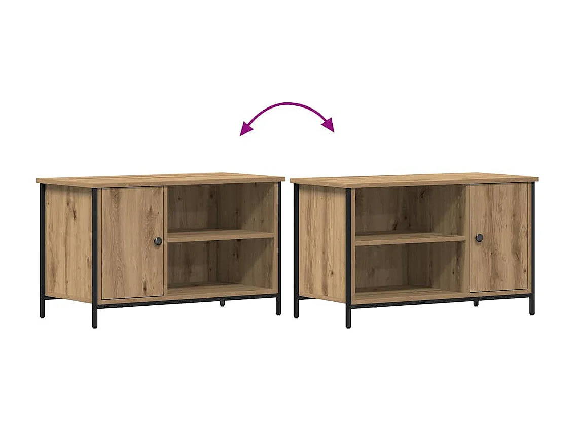 Meuble TV chêne artisanal 80 x 40 x 50 cm Bois d'ingénierie