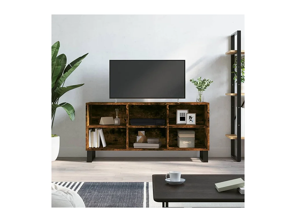 Mobile TV in rovere affumicato 103,5x30x50 cm in legno ingegnerizzato