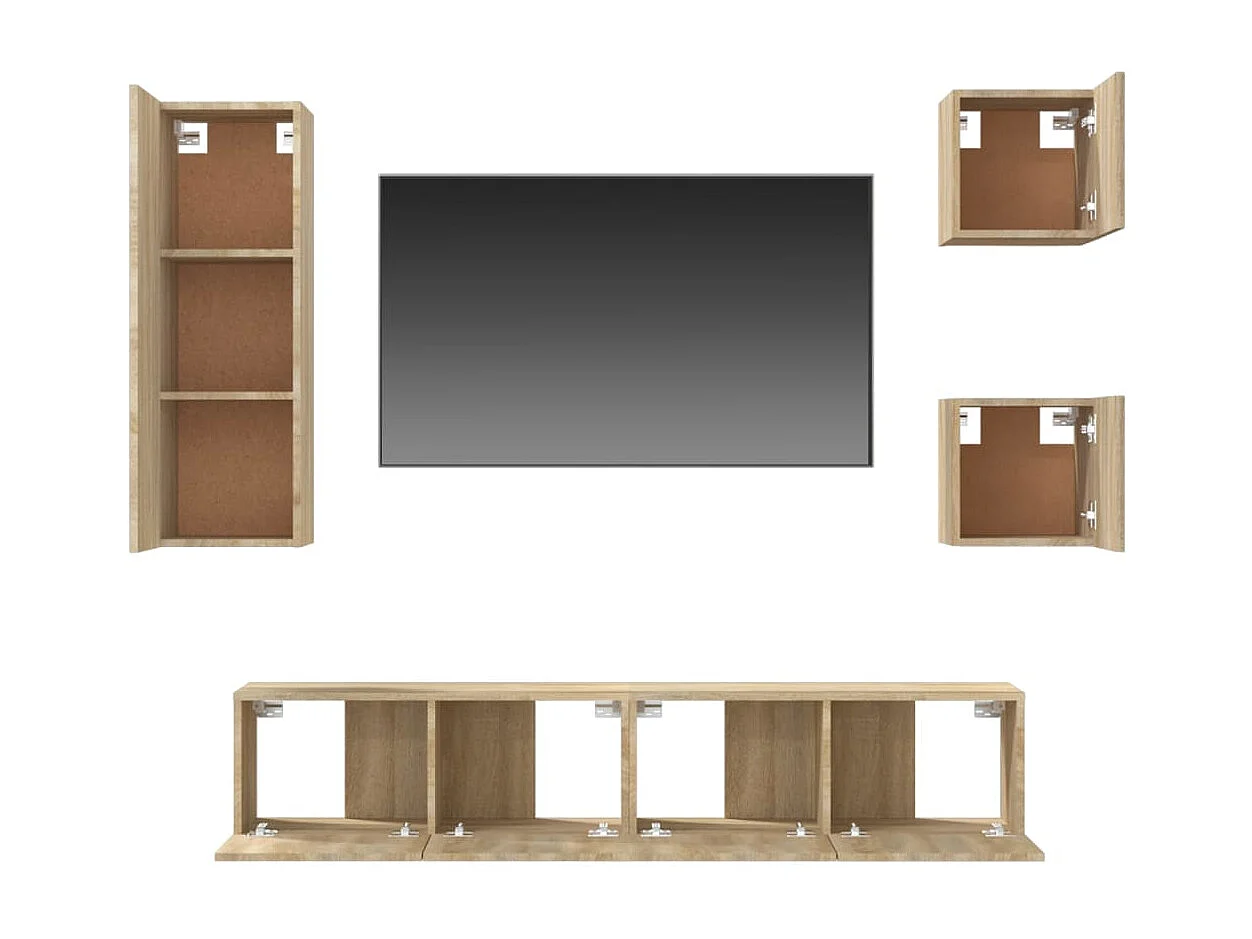 Ensemble de meubles TV 5 pcs Chêne sonoma Bois d'ingénierie