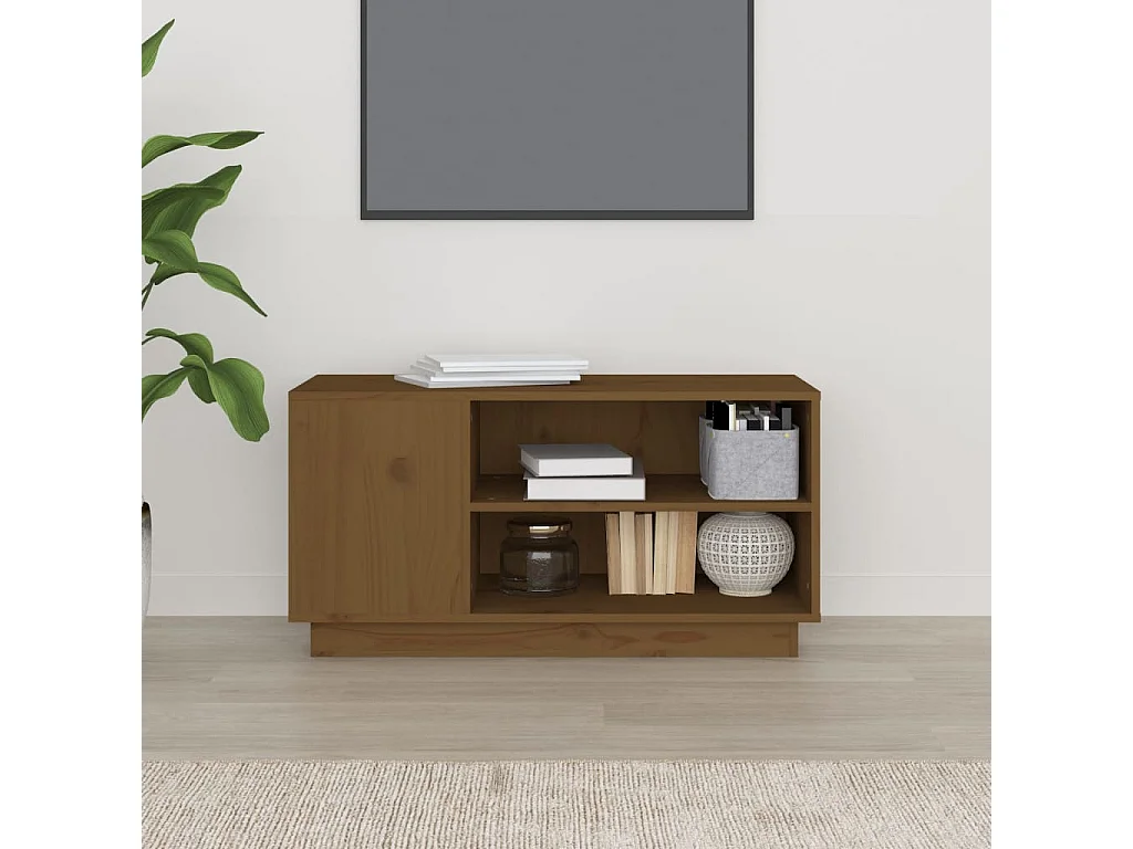 Honingbruine tv-kast 80x35x40,5 cm massief grenenhout