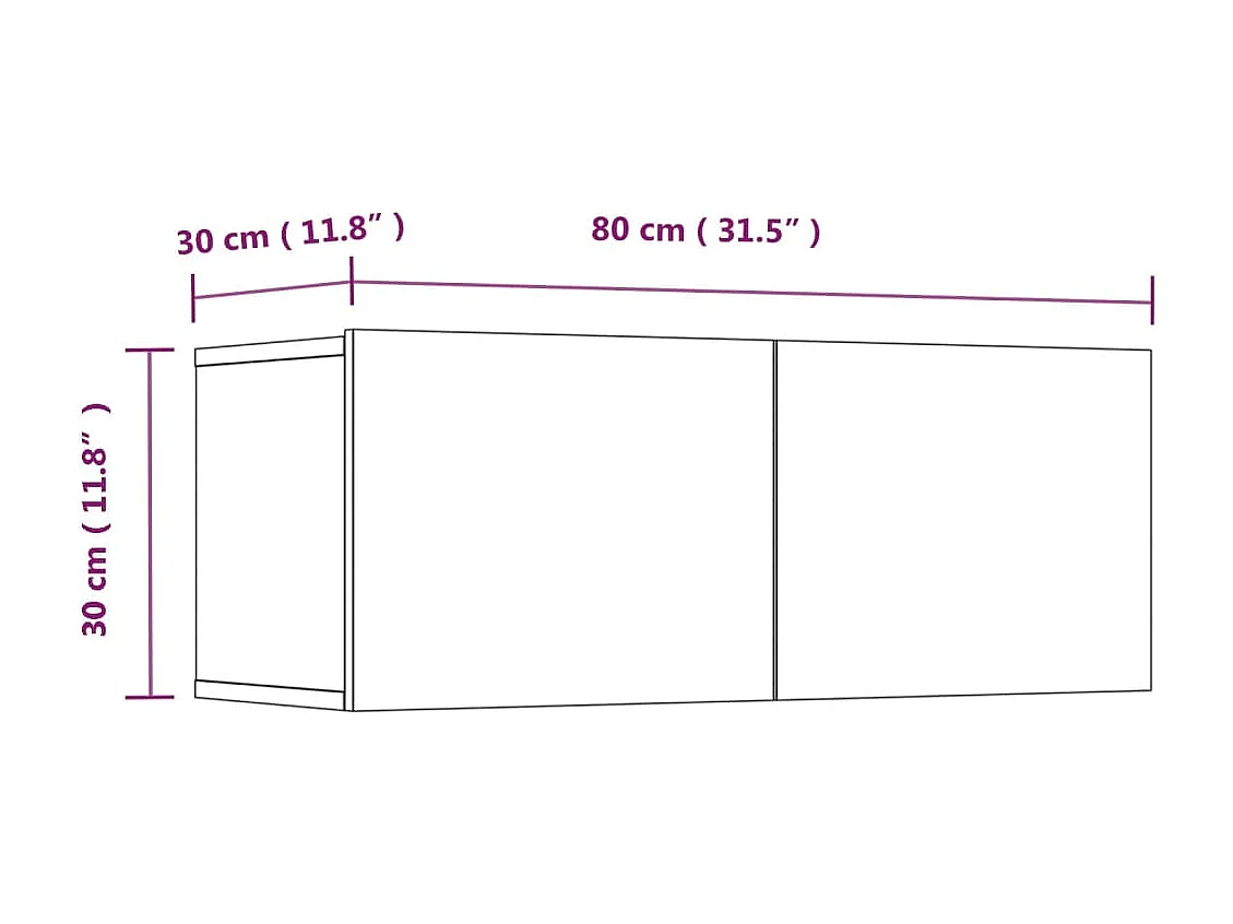 Set di mobili TV da 4 pezzi in legno ingegnerizzato grigio cemento