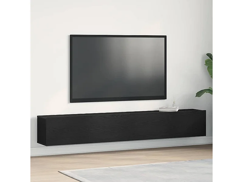 Mobile TV 2 pezzi Nero 100 x 30 x 30 cm Legno ingegnerizzato