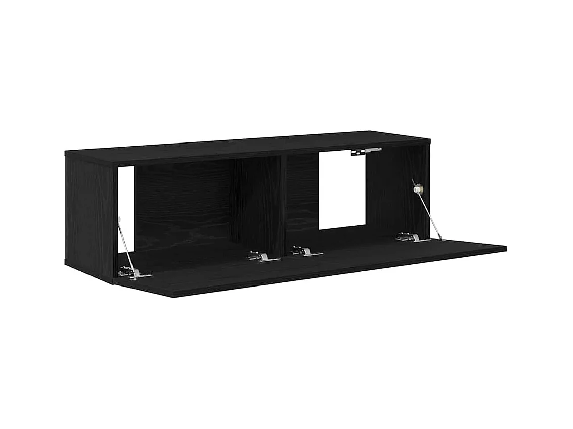 Meuble TV 2 pcs Noir 100 x 30 x 30 cm Bois d'ingénierie