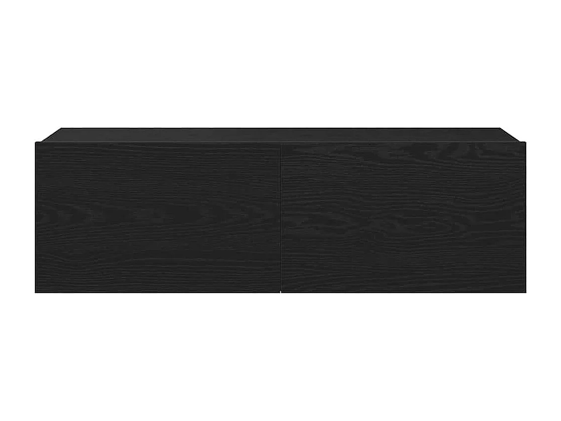 Meuble TV 2 pcs Noir 100 x 30 x 30 cm Bois d'ingénierie