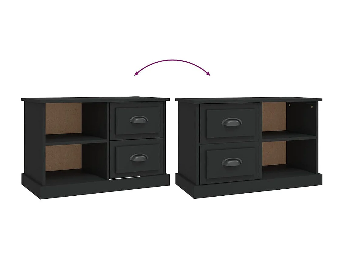 Mobile TV nero 73x35,5x47,5 cm in legno ingegnerizzato