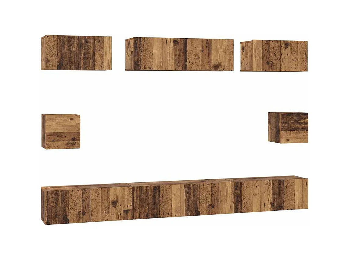 Ensemble de meubles TV 8 pcs Bois ancien Bois d'ingénierie