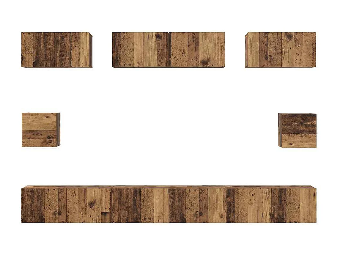 Ensemble de meubles TV 8 pcs Bois ancien Bois d'ingénierie