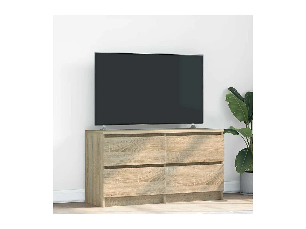 Meuble TV chêne sonoma 100x35x54 cm bois d'ingénierie