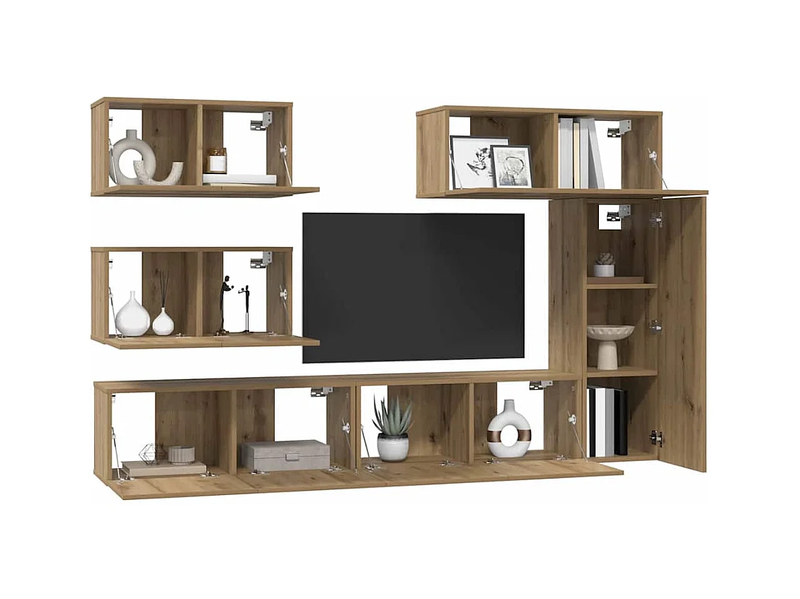 Ensemble meuble TV 6 pcs chêne artisanal 30,5 x 30 x 90 cm