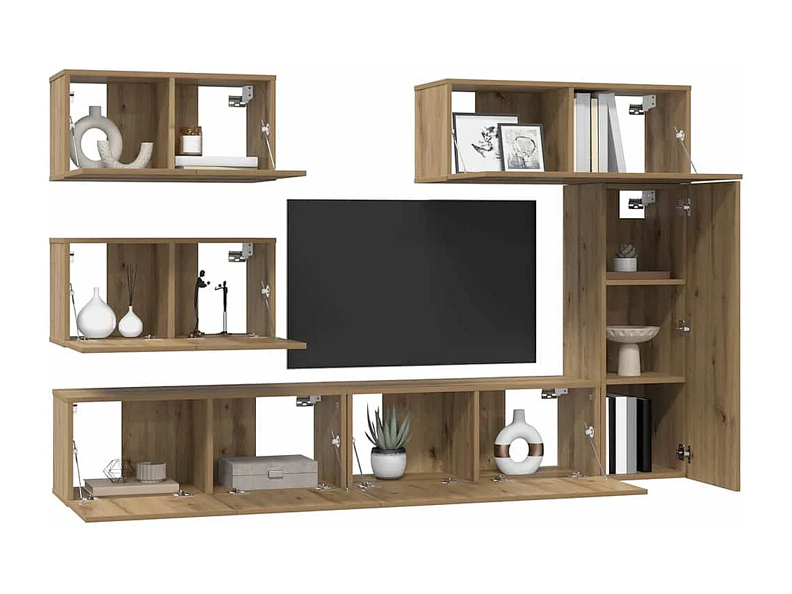 Ensemble meuble TV 6 pcs chêne artisanal 30,5 x 30 x 90 cm