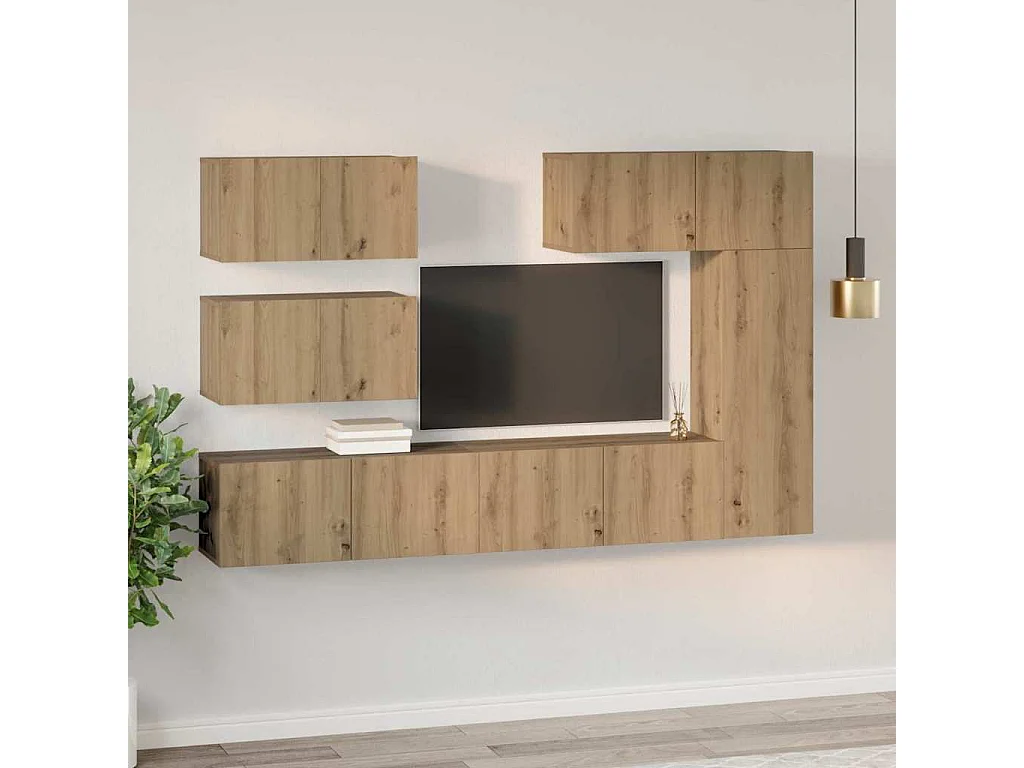 Ensemble meuble TV 6 pcs chêne artisanal 30,5 x 30 x 90 cm