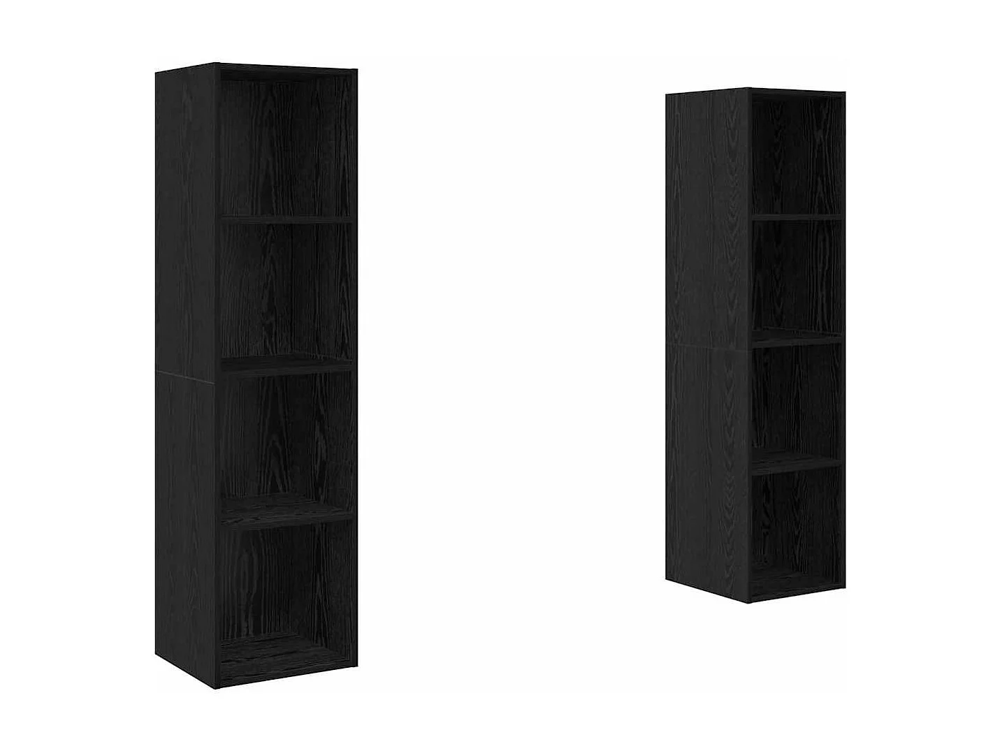 Meuble TV 2 pcs Noir 37 x 37 x 142.5 cm Bois d'ingénierie
