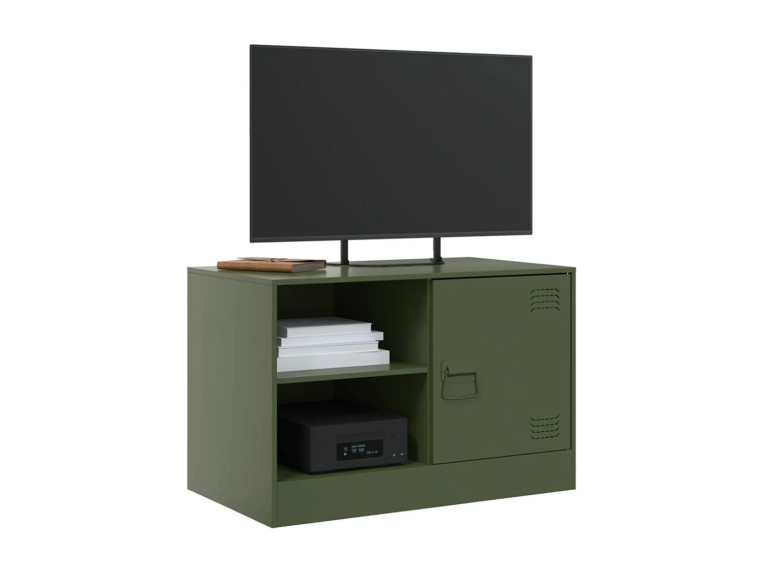 Meubles TV 2 pcs vert olive 67x39x44 cm acier