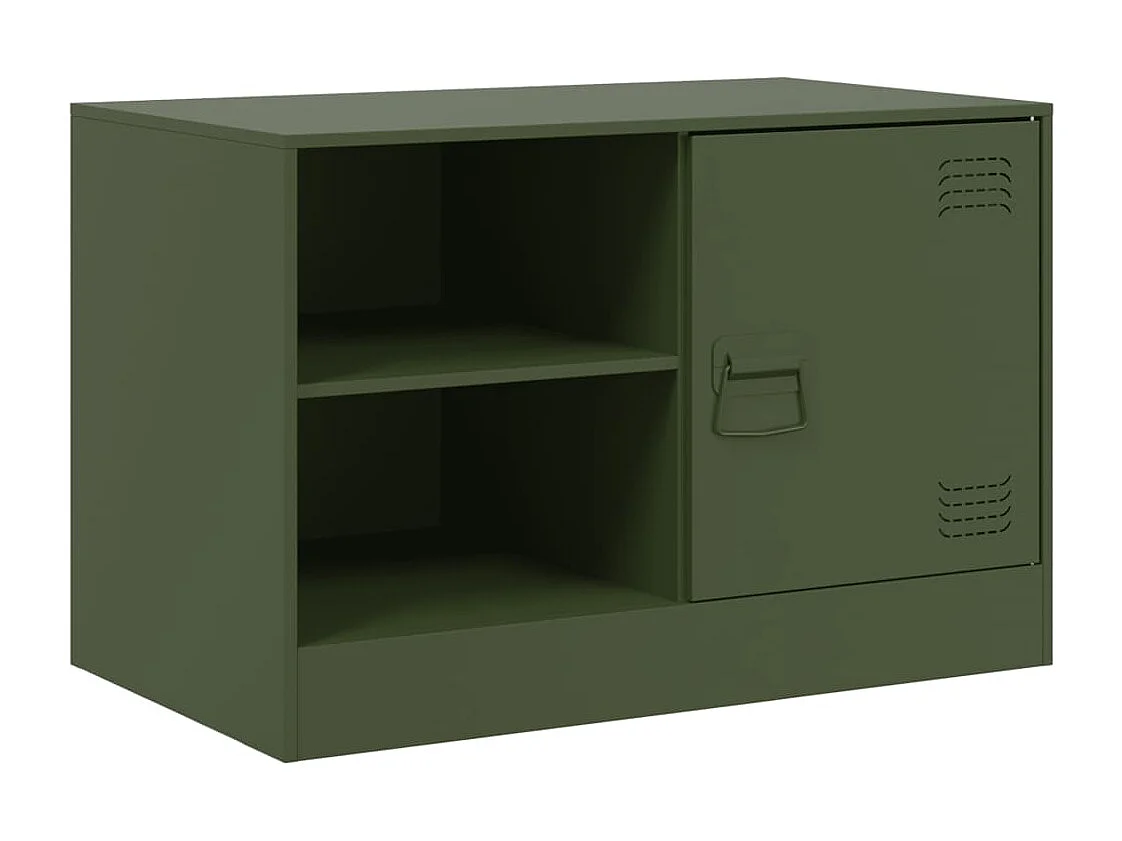 Meubles TV 2 pcs vert olive 67x39x44 cm acier