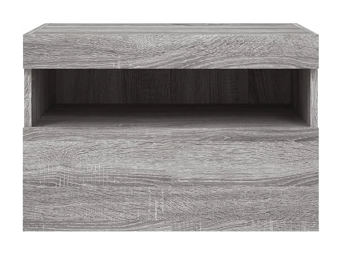 Mobile porta TV a parete con luci LED Sonoma grigio 60x30x40 cm