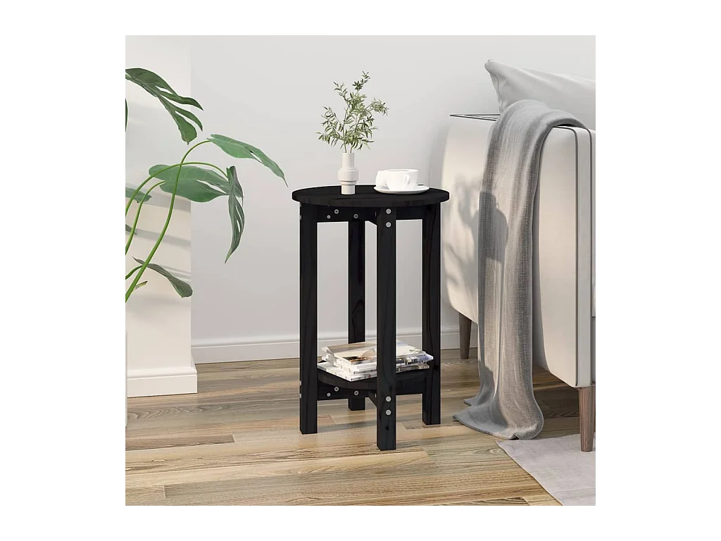 Salontafel Zwart Ø 40x60 cm Massief grenenhout