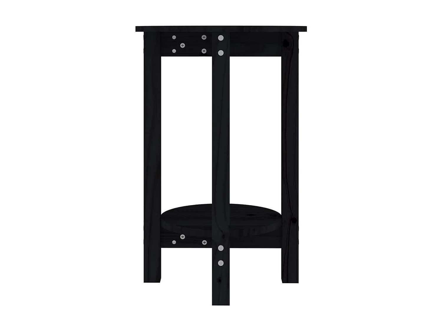 Tavolino Nero Ø 40x60 cm Legno massello di pino