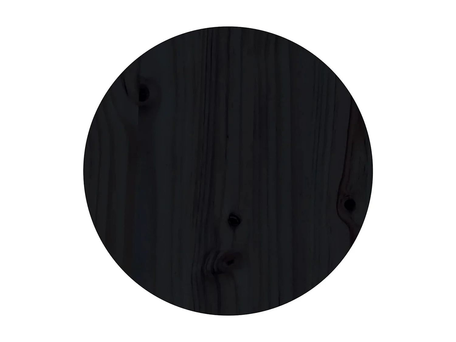 Tavolino Nero Ø 40x60 cm Legno massello di pino