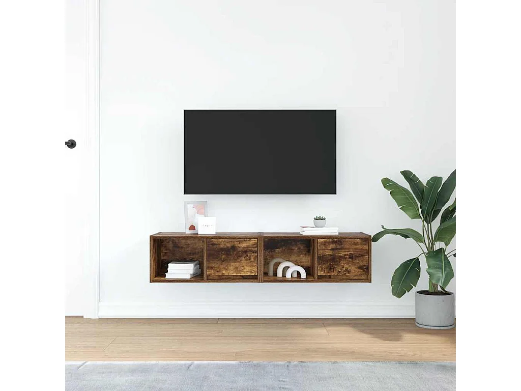 Meubles TV 2 pcs chêne fumé 60x31x25,5 cm bois d'ingénierie