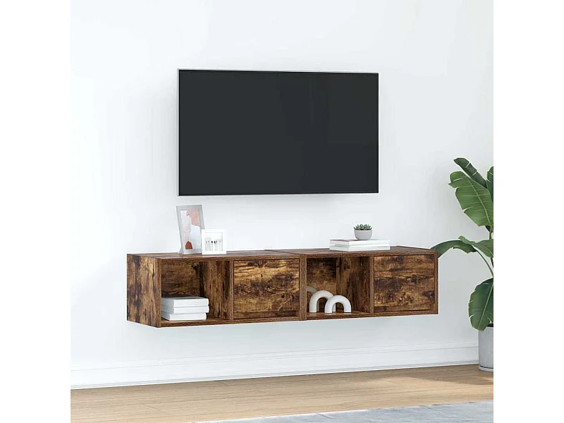 Meubles TV 2 pcs chêne fumé 60x31x25,5 cm bois d'ingénierie