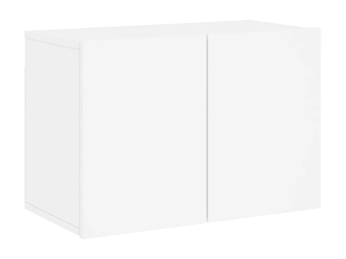 Unités murales TV 5 pcs blanc bois d'ingénierie