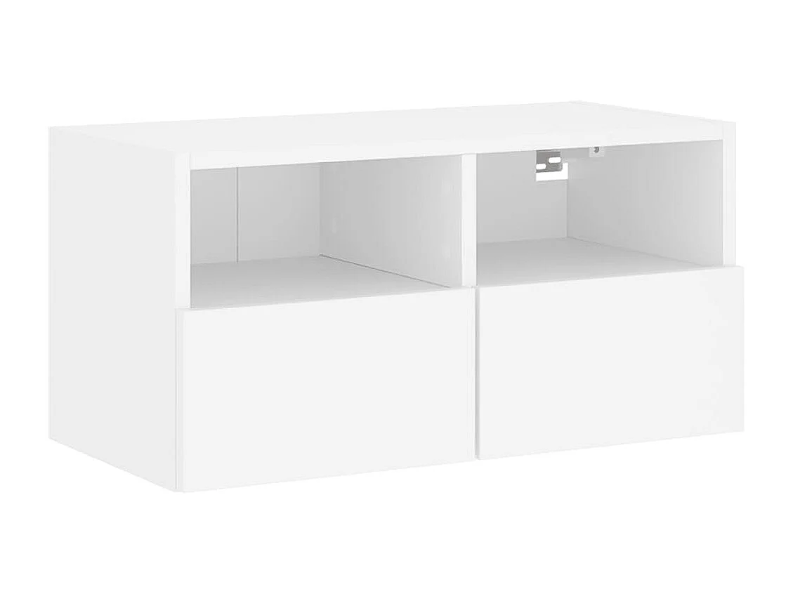 Unités murales TV 5 pcs blanc bois d'ingénierie