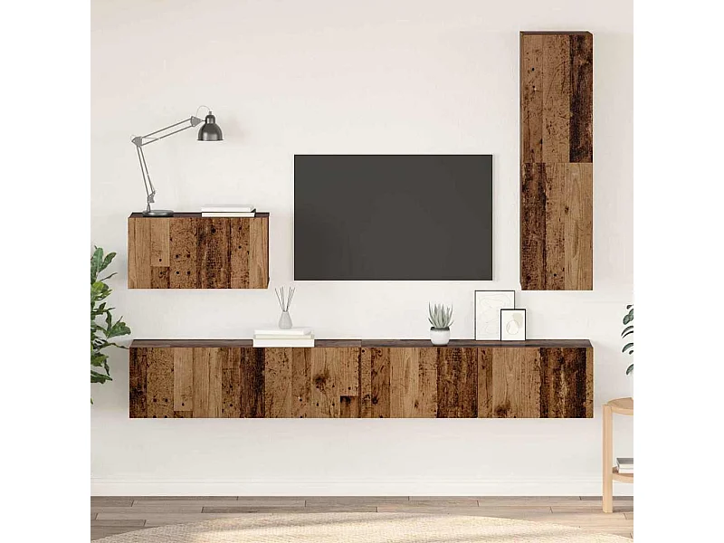 TV-Schrank-Set 4-tlg. Antikholz 200 x 30 x 30 cm