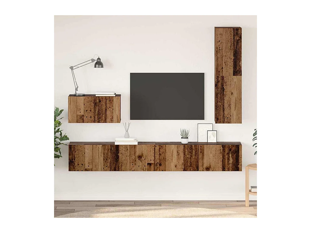 TV-Schrank-Set 4-tlg. Antikholz 200 x 30 x 30 cm