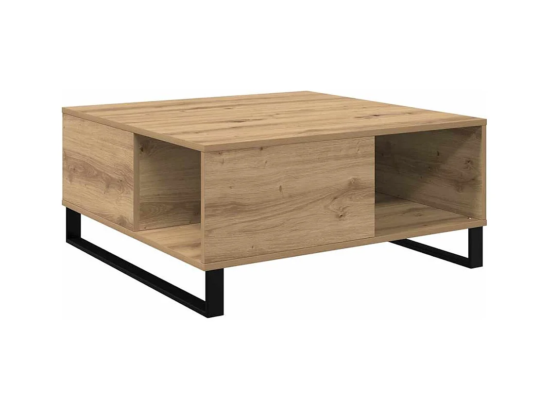 Tavolino da caffè in rovere fatto a mano 80 x 80 x 36,5 cm Legno ingegnerizzato