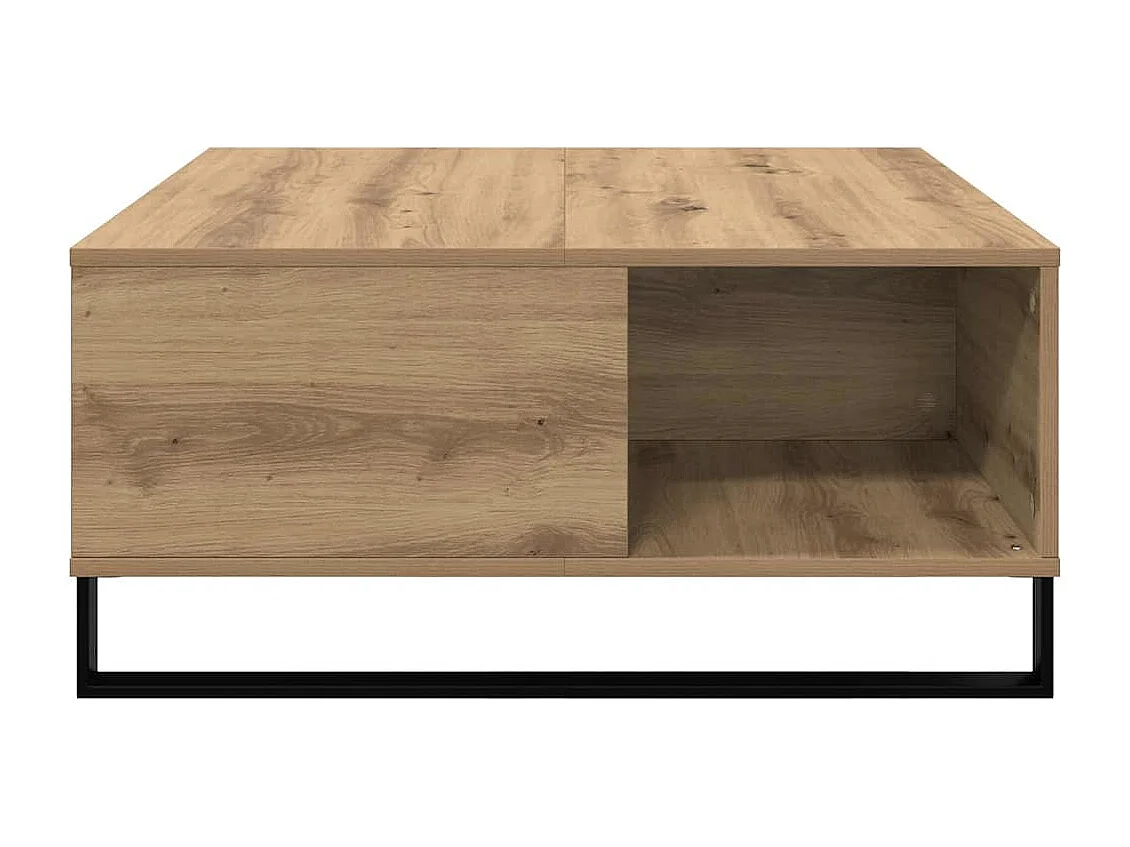 Table basse chêne artisanal 80 x 80 x 36,5 cm Bois d'ingénierie