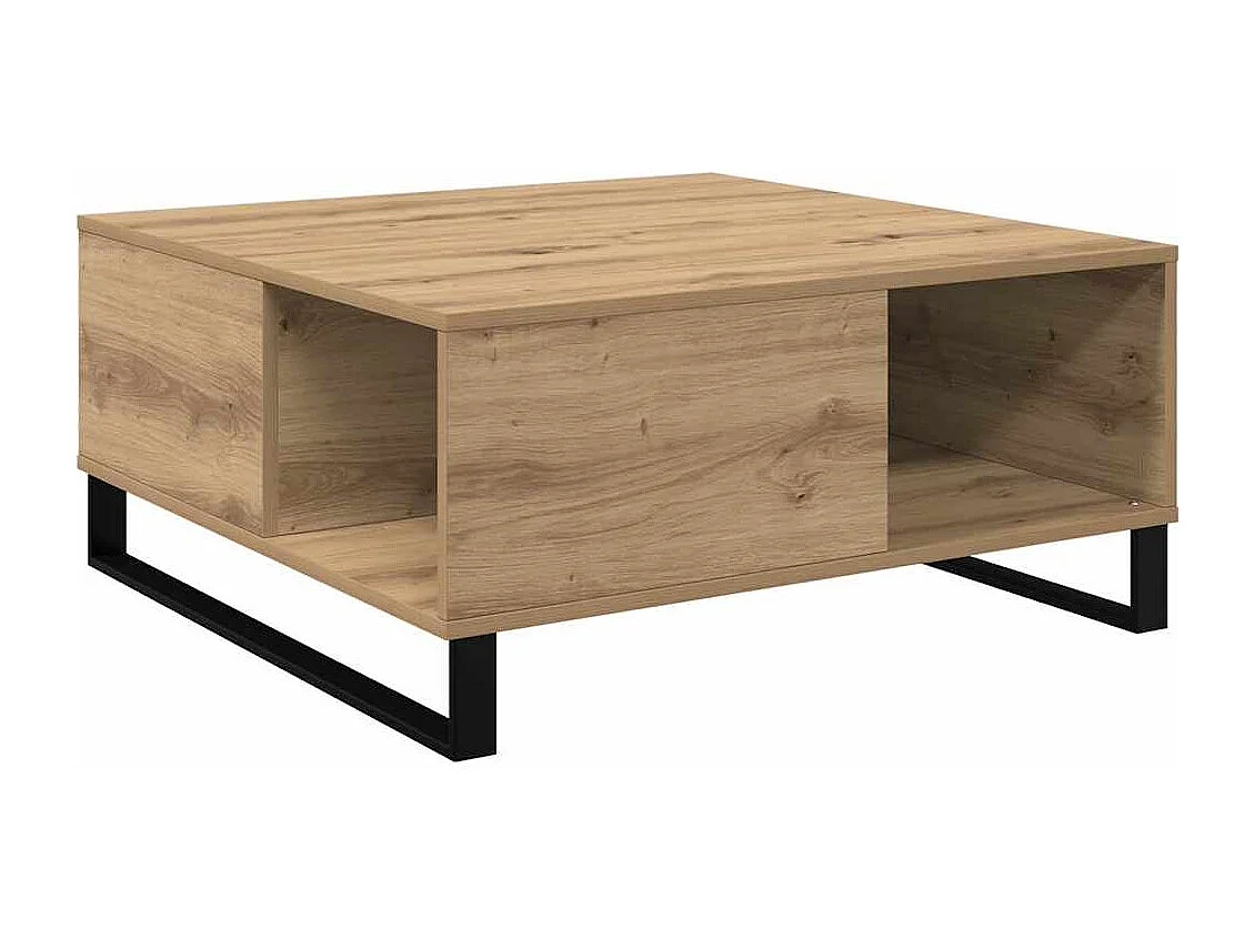 Table basse chêne artisanal 80 x 80 x 36,5 cm Bois d'ingénierie