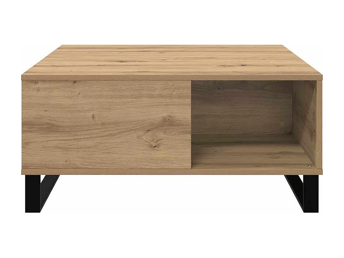 Table basse chêne artisanal 80 x 80 x 36,5 cm Bois d'ingénierie