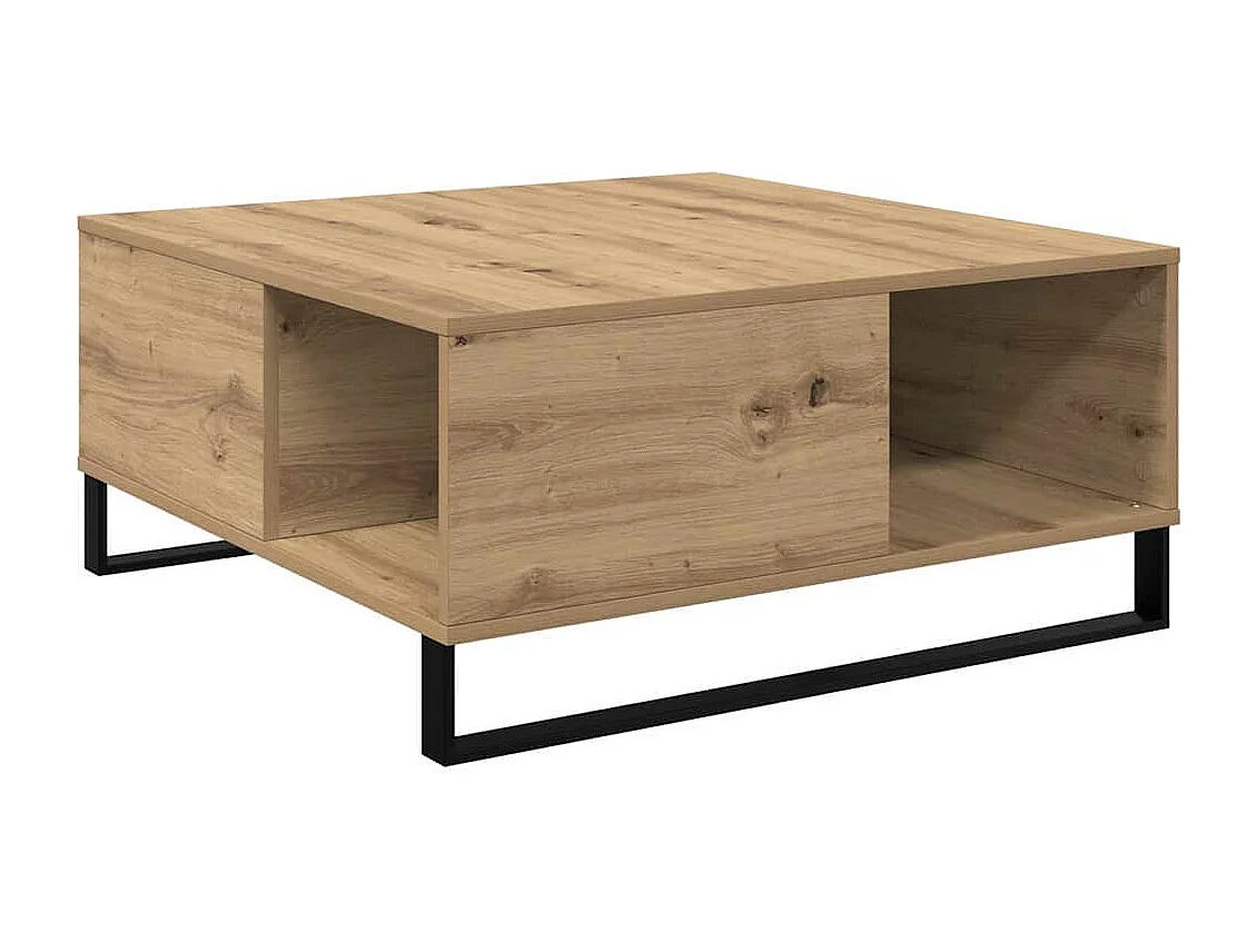 Table basse chêne artisanal 80 x 80 x 36,5 cm Bois d'ingénierie