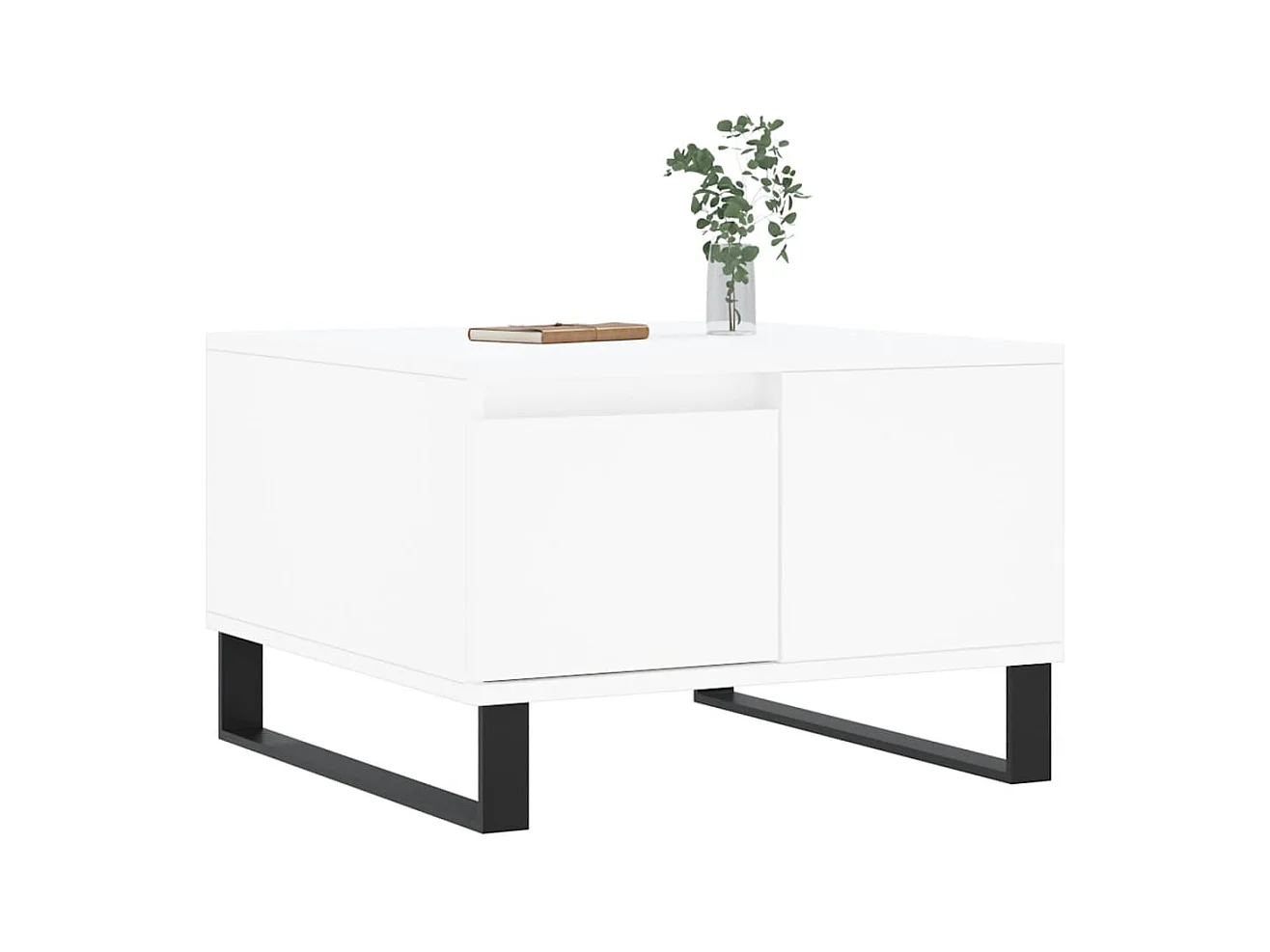 Table basse blanc 55x55x36,5 cm bois d'ingénierie