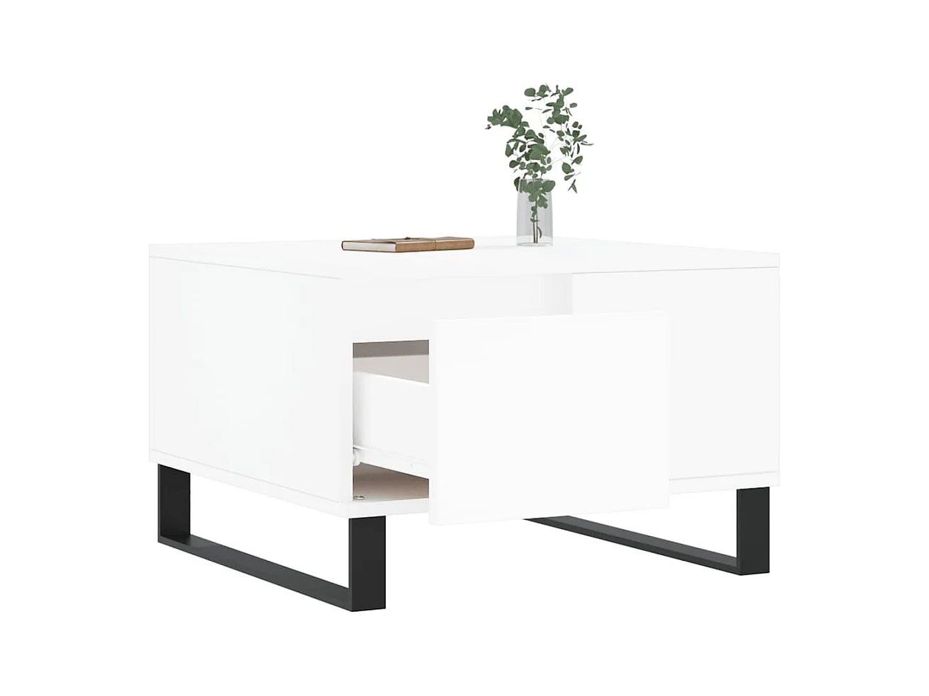 Table basse blanc 55x55x36,5 cm bois d'ingénierie