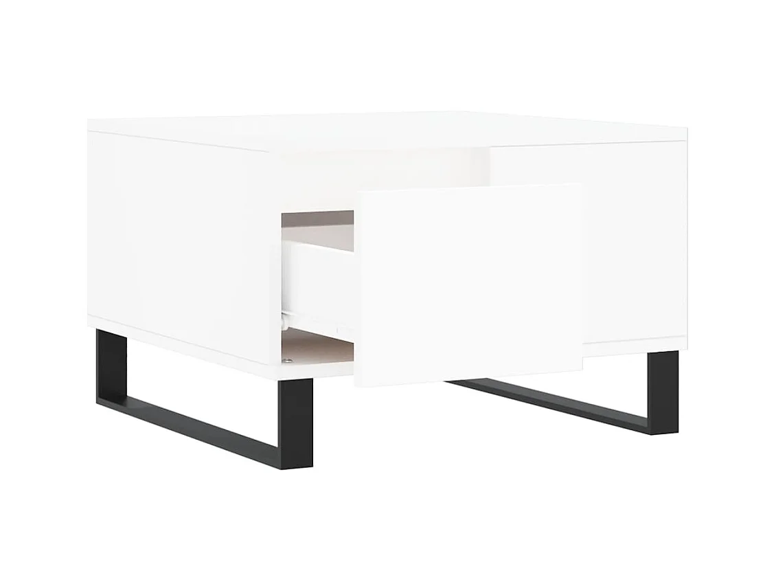 Table basse blanc 55x55x36,5 cm bois d'ingénierie