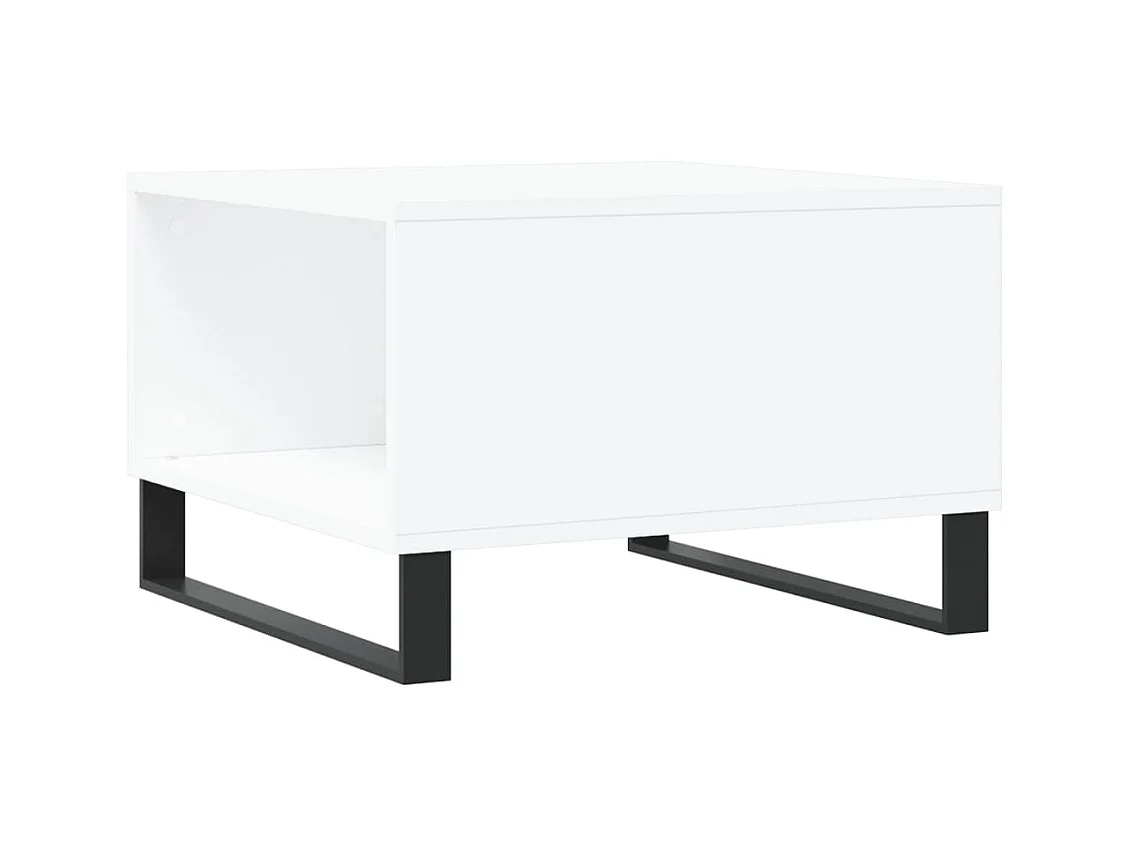 Table basse blanc 55x55x36,5 cm bois d'ingénierie