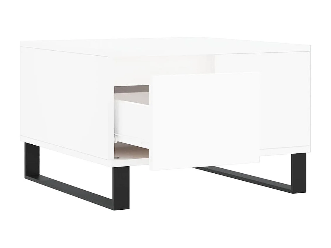 Table basse blanc 55x55x36,5 cm bois d'ingénierie