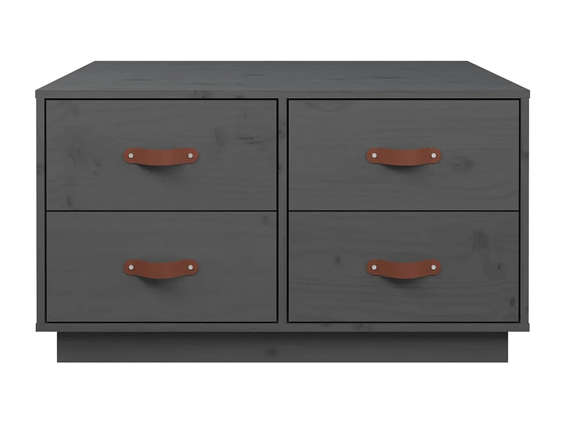 Tavolino da caffè Grigio 80x80x45 cm Legno massello di pino