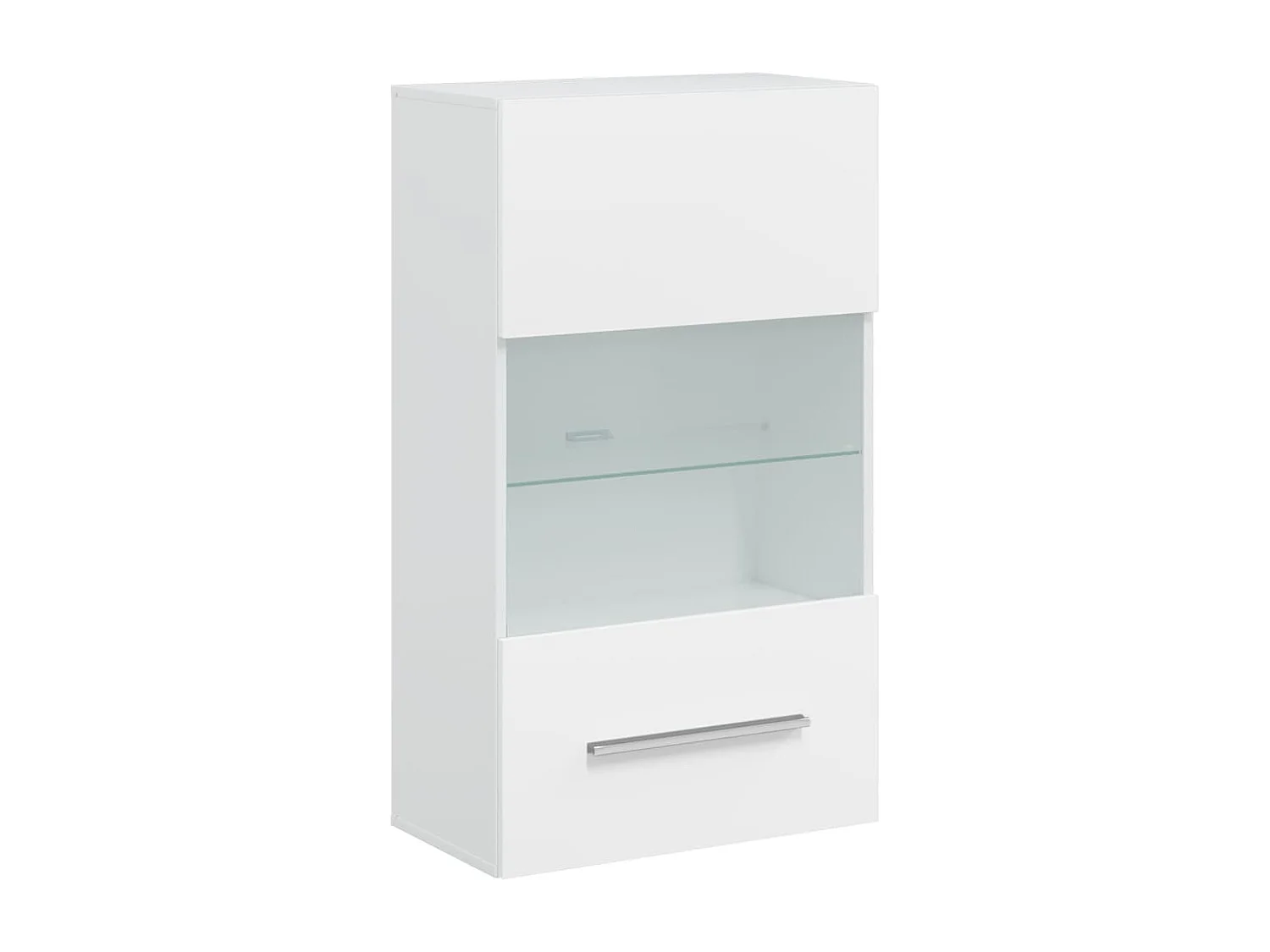 Meubles TV 5 pcs avec lumière LED blanc mat bois d'ingénierie